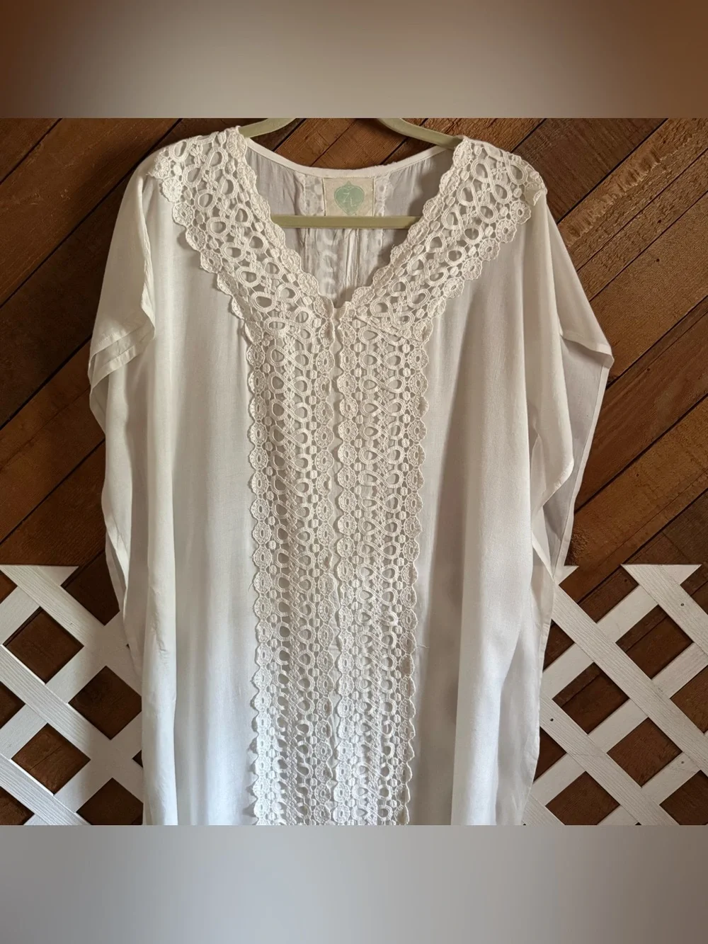 Z&L Europe White eyelet lace swim cover up dress